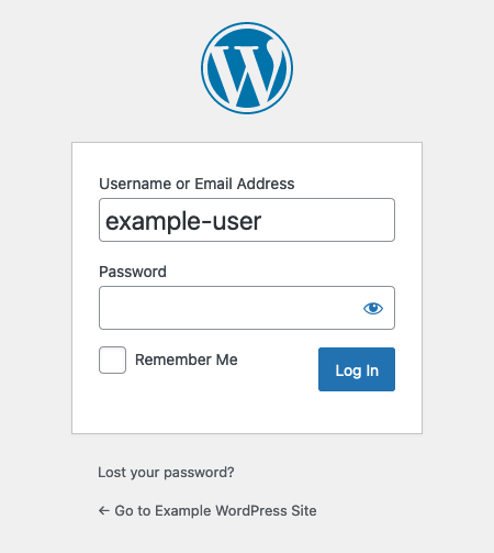 WordPress login page