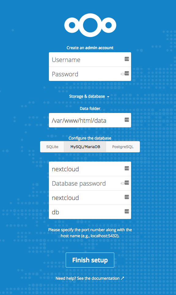 Nextcloud database connection