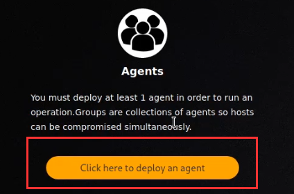 Caldera agent deploy interface