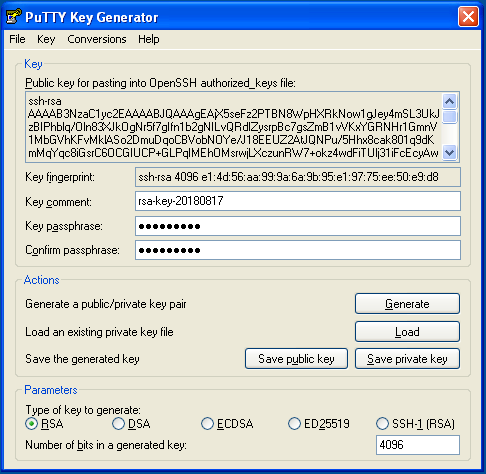 Enter a new passphrase.